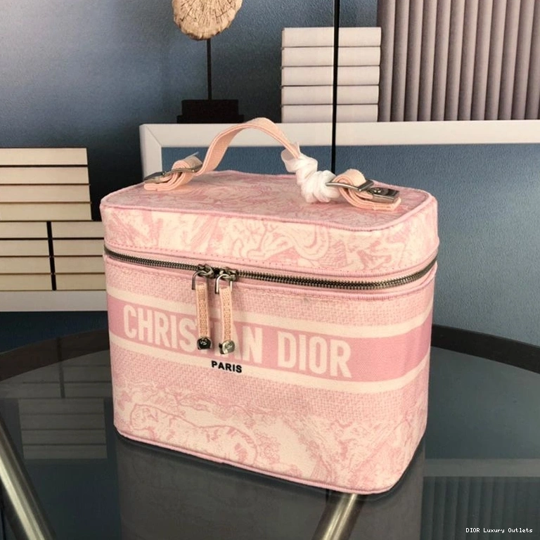Cheap Vanity Pink Medium Toile Case Motif DiorTravel Canvas Jouy de 0808 Luxury